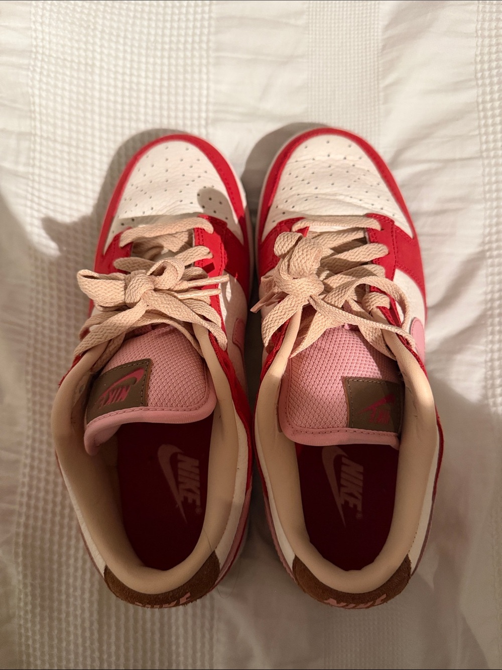 Nike Dunks Red, Pink & Beige Low-Top Sneakers